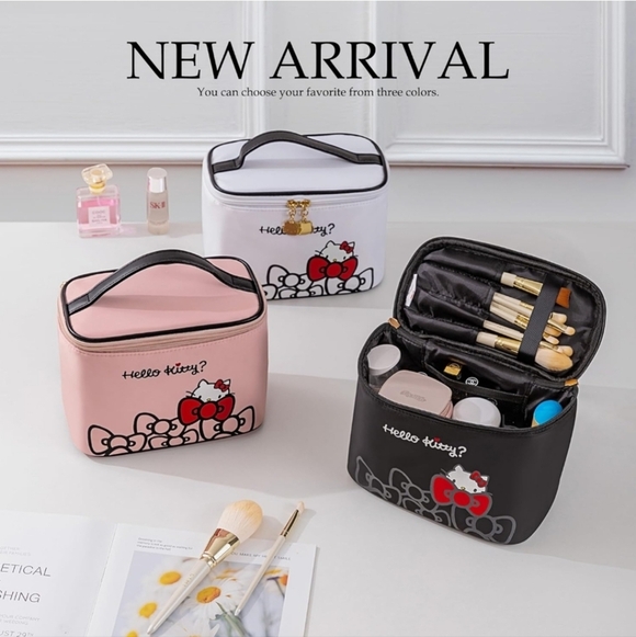 Hello Kitty Handbags - Hello Kitty Cosmetic Bags - Pink, White, Black